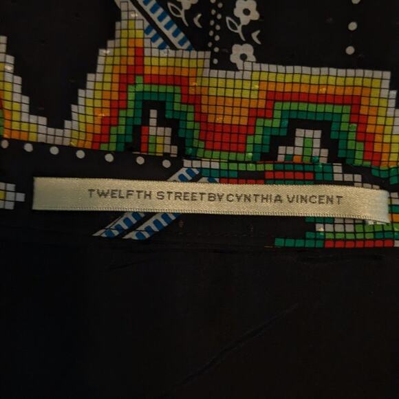 Twelfth Street By Cynthia Vincent Silk Blend Multicolored Patterned Skirt - Picture 6 of 7